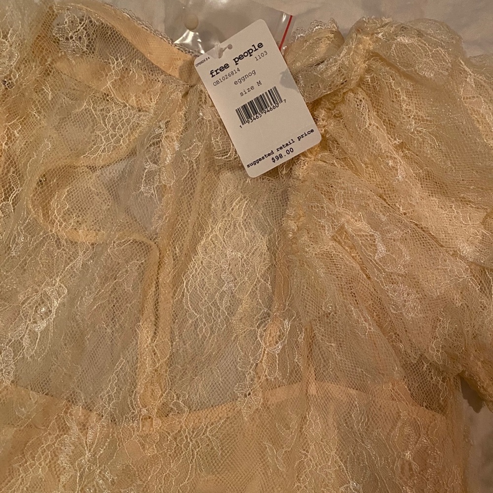 Free People Cream Lace Blouse - Picture 7 of 9